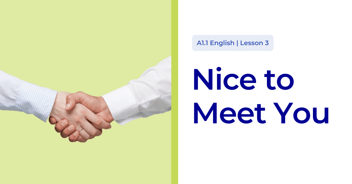 nice to meet you lesson 3 beginner English to be