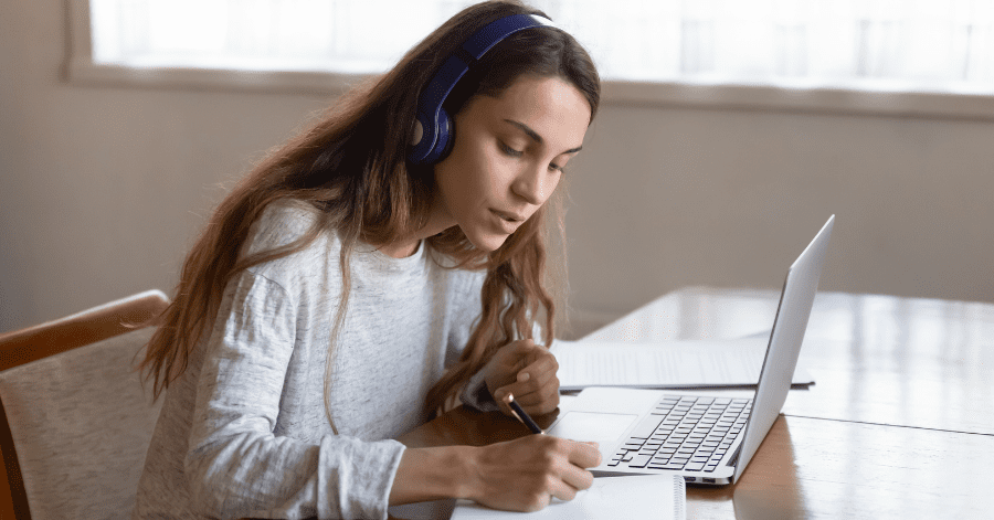 student learning English online elementary A2