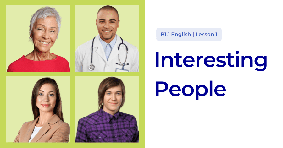 lesson banner describing people with infinitives and adjectives b1 intermediate English lesson