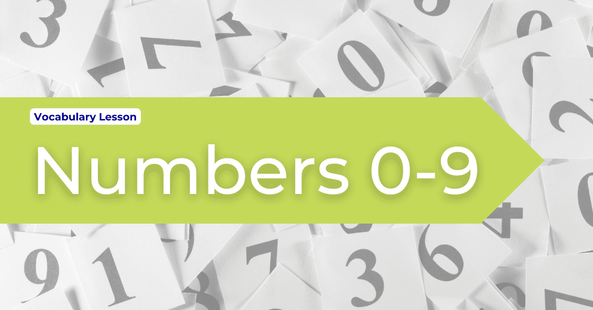 numbers 0-9 topic banner beginner English