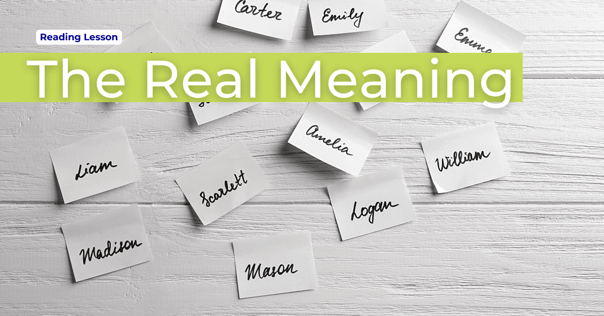real meaning reading lesson English