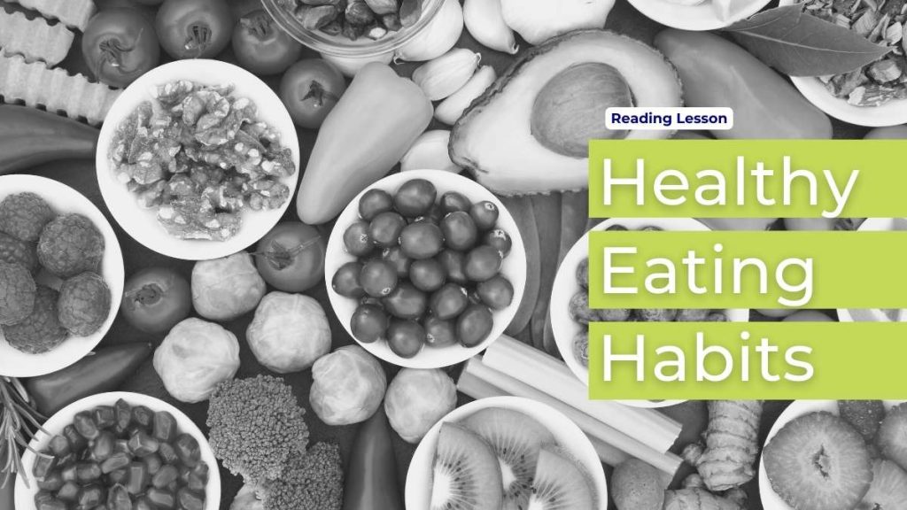 healthy eating habits reading lesson English cover