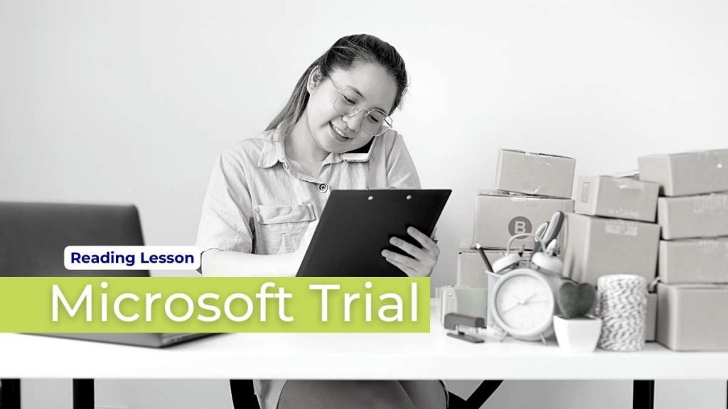 microsoft trial reading lesson in English cover