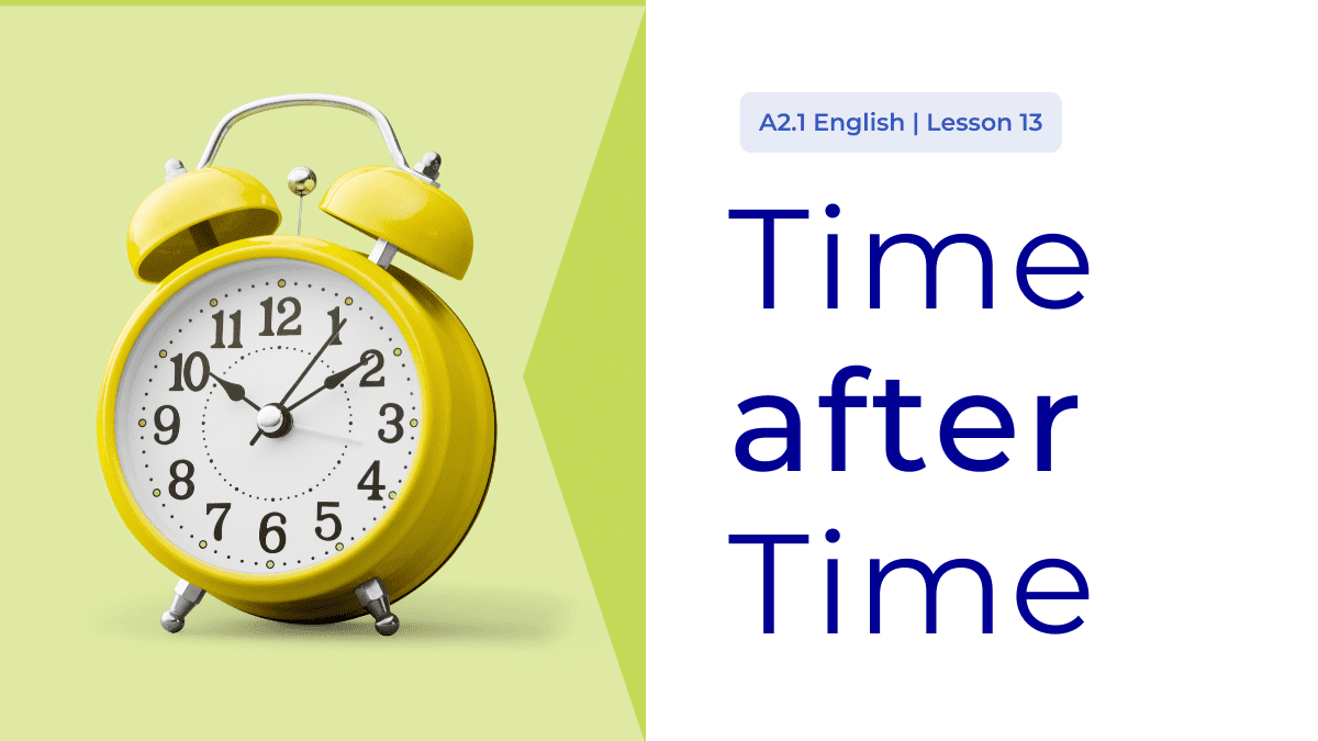 prepositions of time elementary English grammar lesson cover