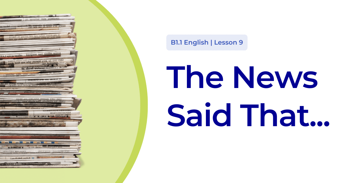 Learn English online - reported speech grammar lesson banner