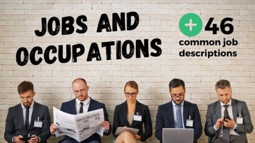 lista de empregos e ocupações em inglês