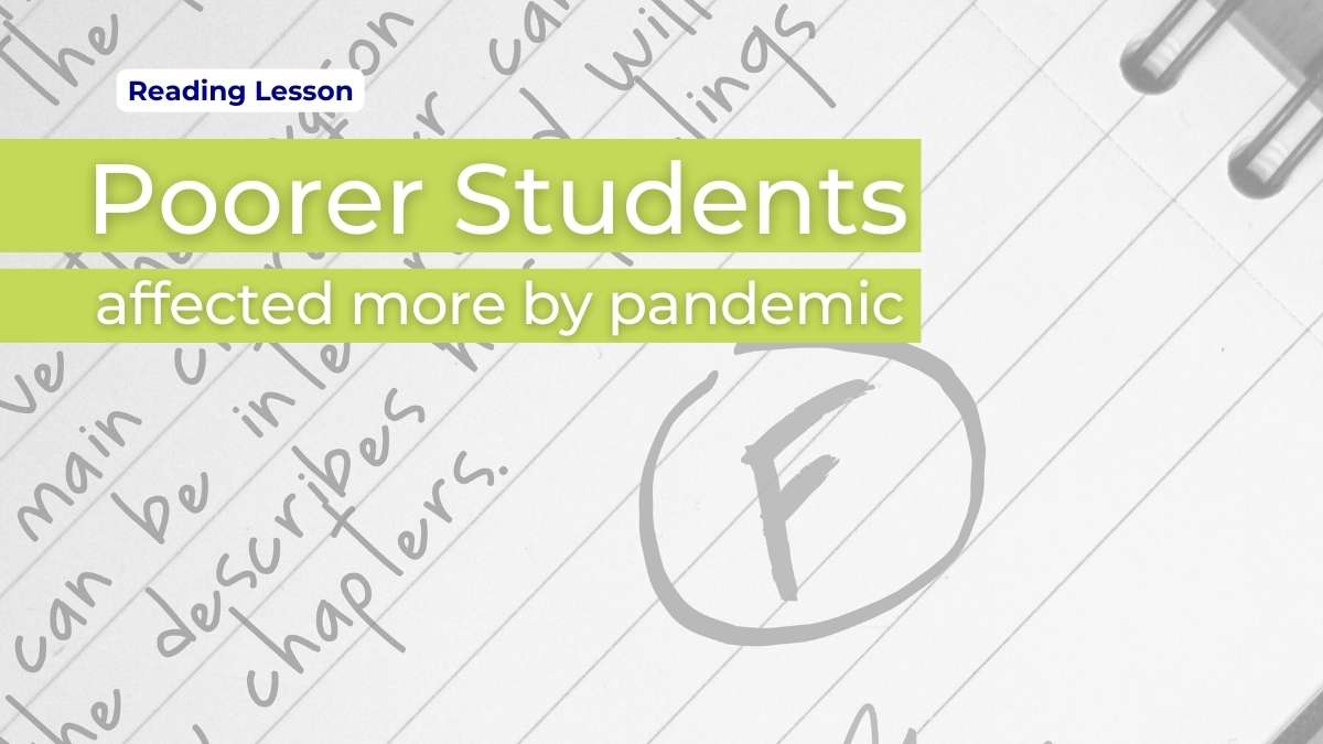 poorer students pandemic reading in English lesson cover
